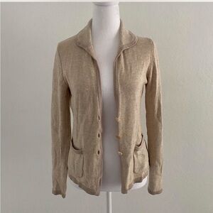Banana Republic Tan Button Up Sweater w/ collar